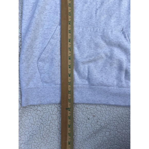 Men's Nike Heather Gray Black Swoosh Logo Pullover Hoodie Sweatshirt Sz M 90's - Picture 10 of 13